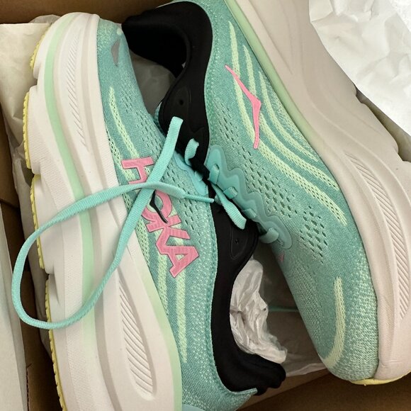 Hoka One One Shoes - Hoka Bondi Teal and Pink NWT Wide Womens 10